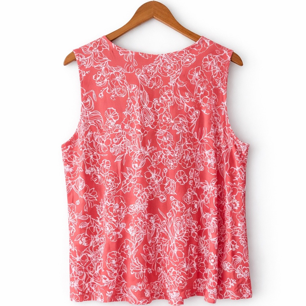 *NWOT* Croft & Barrow Pink Coral Pleated Tank Top- XXL - Picture 3 of 5